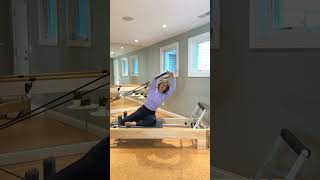 Saturday series with the Pilates pole  one medium spring pilatesreformerstretch [upl. by Donnie]