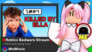 I Stream Sniped Minibloxia As A FANGIRL Roblox Bedwars [upl. by Leid]