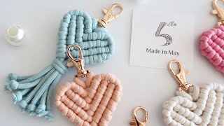 DIY Macrame Heart Keychain [upl. by Timon]