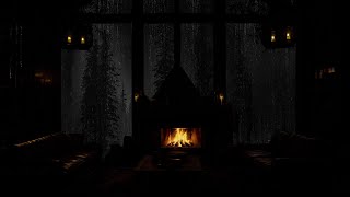 Tranquil Sleep Rain and Fireplace in a Cozy Cabin for Restful Nights 🔥 [upl. by Ginni]