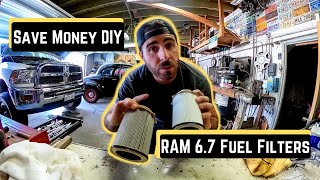 WATCH THIS FIRST  How To Change BOTH Fuel Filters RAM 67 Cummins  RV Living [upl. by Pharaoh]