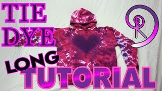 Heart Hoodie Sweatshirt Tie Dye Long Tutorial 69 [upl. by Rihat359]