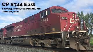 Two Views of CP 8744 East Around Portage la Prairie 20210620 [upl. by Nwadal]