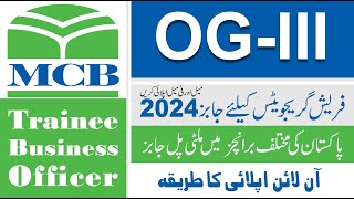 Trainee Business Officer Jobs in MCB Bank 2024  MCB OGIII Jobs 2024  Latest MCB Jobs Online Apply [upl. by Leavy800]