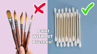 23 COOL PAINTING HACKS AND ART IDEAS FOR BEGINNERS  Paint WITHOUT Brushes drawing art [upl. by Adnilreb176]