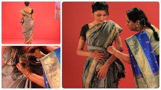 Srilankan Style Saree draping  How to wear Saree [upl. by Adoree]