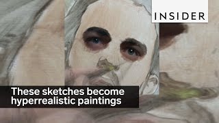 These sketches become hyperrealistic paintings [upl. by Hecklau515]