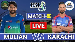 🔴PSL Live Multan Sultans vs Karachi Kings 19th Match Live  KAR vs MUL Live  cricketlive [upl. by Kcirdef]