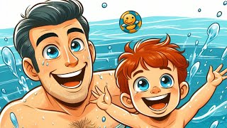 Lenfant et le père samusent à la piscine  Comptines pour enfants [upl. by Ainesell]