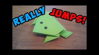 How To Make a Paper Jumping Frog  EASY Origami [upl. by Erminna]