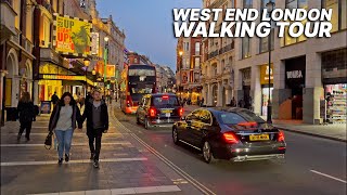 Walking Londons West End  Trafalgar Square Charing Cross Rd Shaftesbury Ave amp Piccadilly Circus [upl. by Yhcir77]