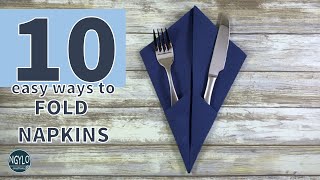 10 ways to fold a paper napkins  Napkin Folding ideas [upl. by Niletak]