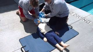 Lifeguarding Drill CPR child 3Rescuer with BVM converting 30 to 15 [upl. by Haorbed98]