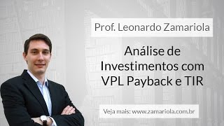 Vídeoaula Análise de Investimentos com VPL Payback e TIR no Mercado Imobiliário [upl. by Adnicaj]