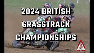 2024 British Grasstrack Championships 250350500cc Sidecar  LH amp RH 1000cc Sidecars [upl. by Milla129]