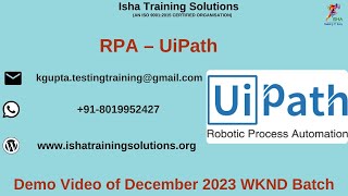 RPA – UiPath Demo Video 16th Dec 2023 [upl. by Zapot]