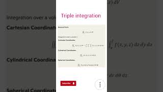 TRIPLE INTEGRAL FORMULA math mathformula antiderivatives [upl. by Britton]