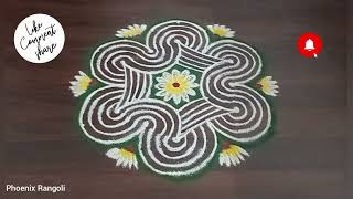 74 Traditional Rangoli for beginners Friday Kolam chukkalamuggulu rangolidesigns pullikolam [upl. by Verena]