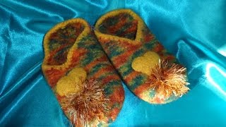 DIY TOLLE PuschenHausschuhe  FILZPANTOFFELN  stricken und filzen  verfilzen auch für Anfänger [upl. by Meave]