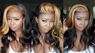 WOW 🔥 Honey Blonde Skunk Stripe Wig Install For Beginners SOFEEL HAIR [upl. by Piotr734]