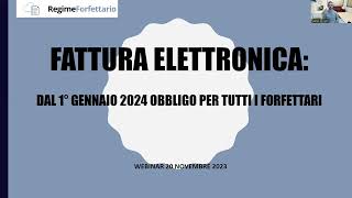 Obbligo di fatturazione elettronica dal 2024 per tutti i forfettari [upl. by Hayott]