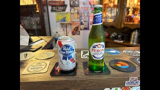 Pabst Blue Ribbon 48�v VERSUS Peroni Nastro Azzurro 5�v  BLIND TASTE CHALLENGE [upl. by Euqirne386]