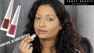 Fenty Beauty Stunna Lip Paint Uncuffed and Unveil Swatches [upl. by Nilsoj]