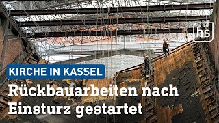 Nach Dacheinsturz Aufräumarbeiten in der Elisabethkirche in Kassel beginnen  hessenschau [upl. by Gehlbach]