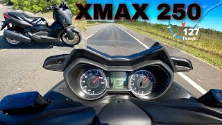 MEU TOP SPEED YAMAHA XMAX 250 ABS 2021 [upl. by Nerrot]