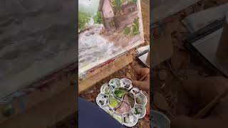 First Plein air painting 🖼️ art painting youtube artist pleinairart [upl. by Meares805]