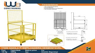 GAIOLA PARA EMPILHADEIRA DESMONTÁVEL [upl. by Meihar]