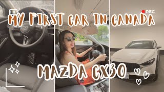 ［加拿大生活］原來睇車有免費接送服務｜Lease車月租幾多錢？｜Mazda CX30｜架車兩個月到手｜陪我去拎車｜Oshawa G2路試｜好彩地1 take pass [upl. by Sumerlin927]