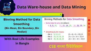 Binning Method for Data Smoothing Bin MeanBin BoundaryBin Median Data Warehouse and Data Mining [upl. by Carrissa]