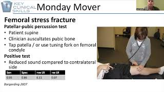 Patellar Percussion test for a femoral stress fracture [upl. by Notniv]