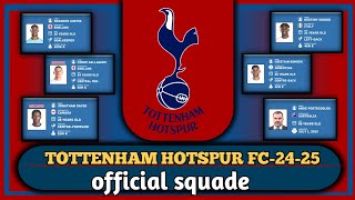 TOTENHUM HOTSPUR POSSIBLE SQUADE 2425 tottenham football sports [upl. by Eanahs]