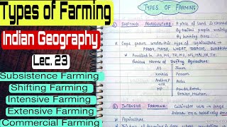 Farming amp its types  Subsistence Shifting IntensiveExtensive Farming Lec 23  An Aspirant [upl. by Nemraciram669]