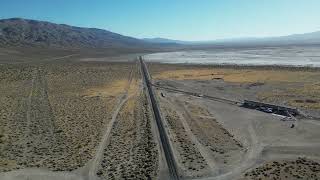 Saltdale Train Tracks • Between CA14 and US395 north of Mojave CA • Drone View [upl. by Imuyam]