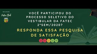 CRÍTICA Análise de Histórico Escolar  Vestibular Fatec 2º sem2020  Pesquisa de Satisfação [upl. by Spillihp314]