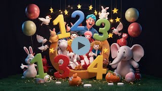 Apprenons à Compter  1 à 10 avec des Animaux et des Ballons  Chanson pour Enfants [upl. by Allyce]