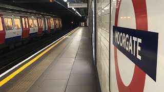 Moorgate Tube Observations S7 amp S8 Stock Trains [upl. by Eynenihc]