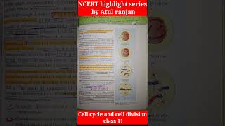 Cell cycle and cell division class 11  NCERT highlight series by atul ranjan shorts [upl. by Ruphina]