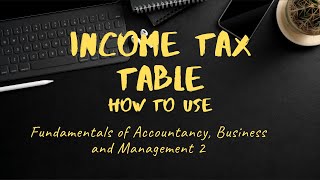 FABM2 How to use the income tax table [upl. by Allebasi]