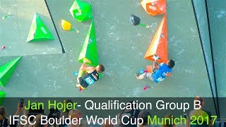 Jan Hojer  IFSC Boulder World Cup München 2017  Qualification [upl. by Sorcha520]