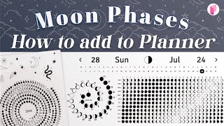 How to add Moon Phases into your Planners amp Calendars [upl. by Hploda]