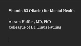 Dr Abram Hoffer  🍊Natural Treatment  Mental Health  Vitamin B3 Niacin  Feed Your Head 2010🍊🍊 [upl. by Seluj]