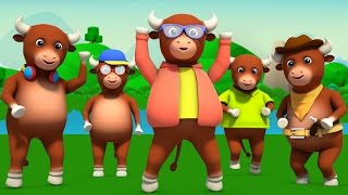 five little bulls  nursery rhymes Farmees  kids rhymes  baby songs  3d rhymes by Farmees [upl. by Enitsirc133]