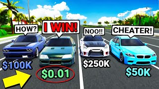 1 vs 250000 CAR BUILD CHALLENGE Roblox Roleplay [upl. by Tabatha263]