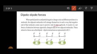 Dipoledipole forces chem 9 chap 4 [upl. by Lotty]