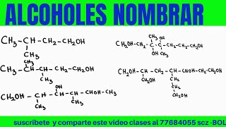 NOMBRAR ALCOHOLES ESCRIBE EL NOMBRE DE LOS SIGUIENTES ALCOHOLES REGLAS [upl. by Sindee]