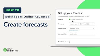 How to create forecasts in QuickBooks Online Advanced [upl. by Kcaj]